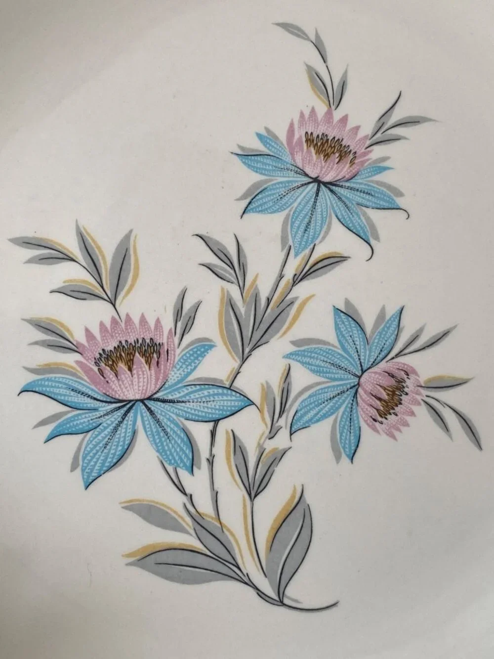 Steubenville Pottery Fairlane Pattern Dinner Plate Replacement Floral USA